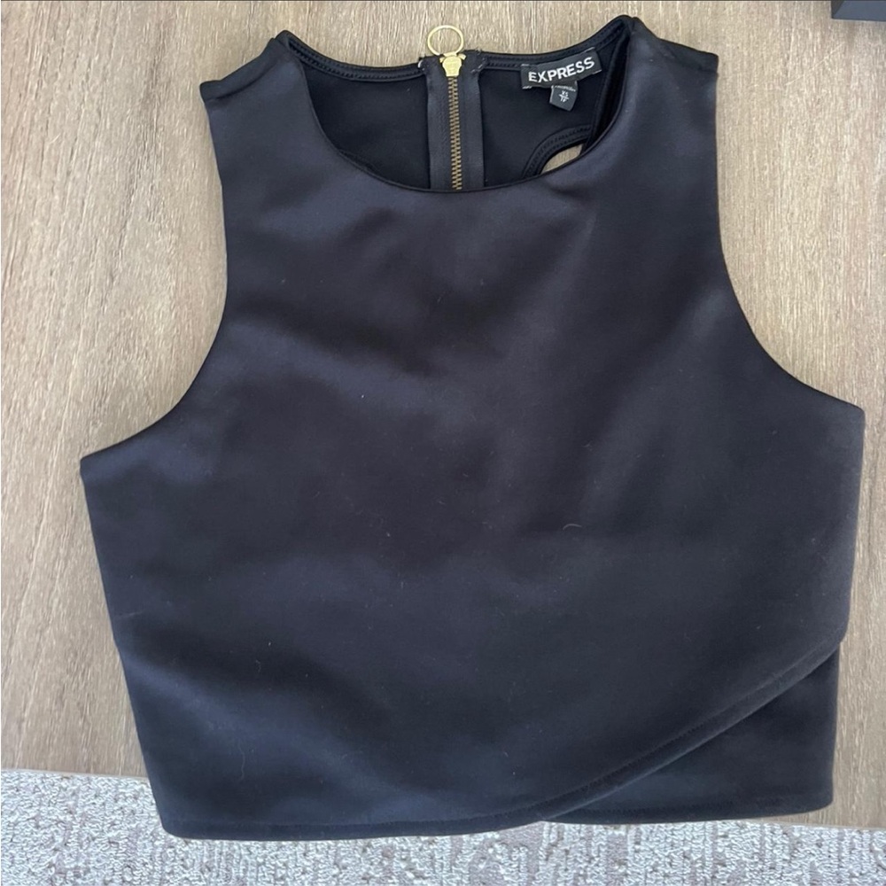 Express Elegant Black Crop Top